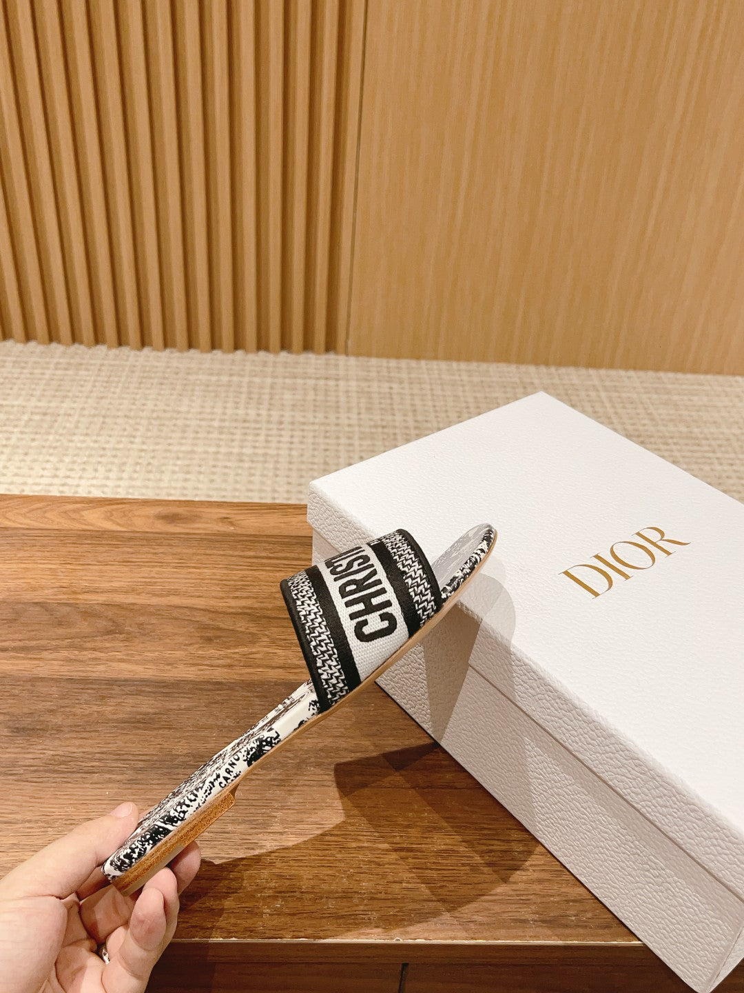 Dior Embroidered Slides, Round-Toe 03