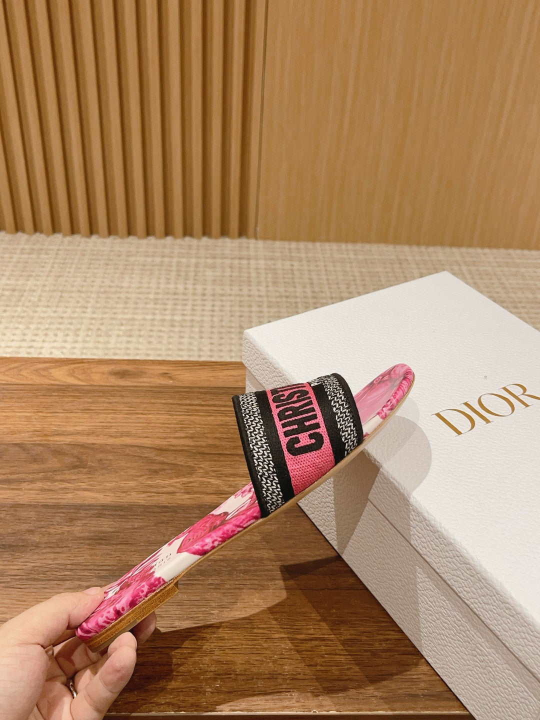 Dior Embroidered Slides, Round-Toe 02