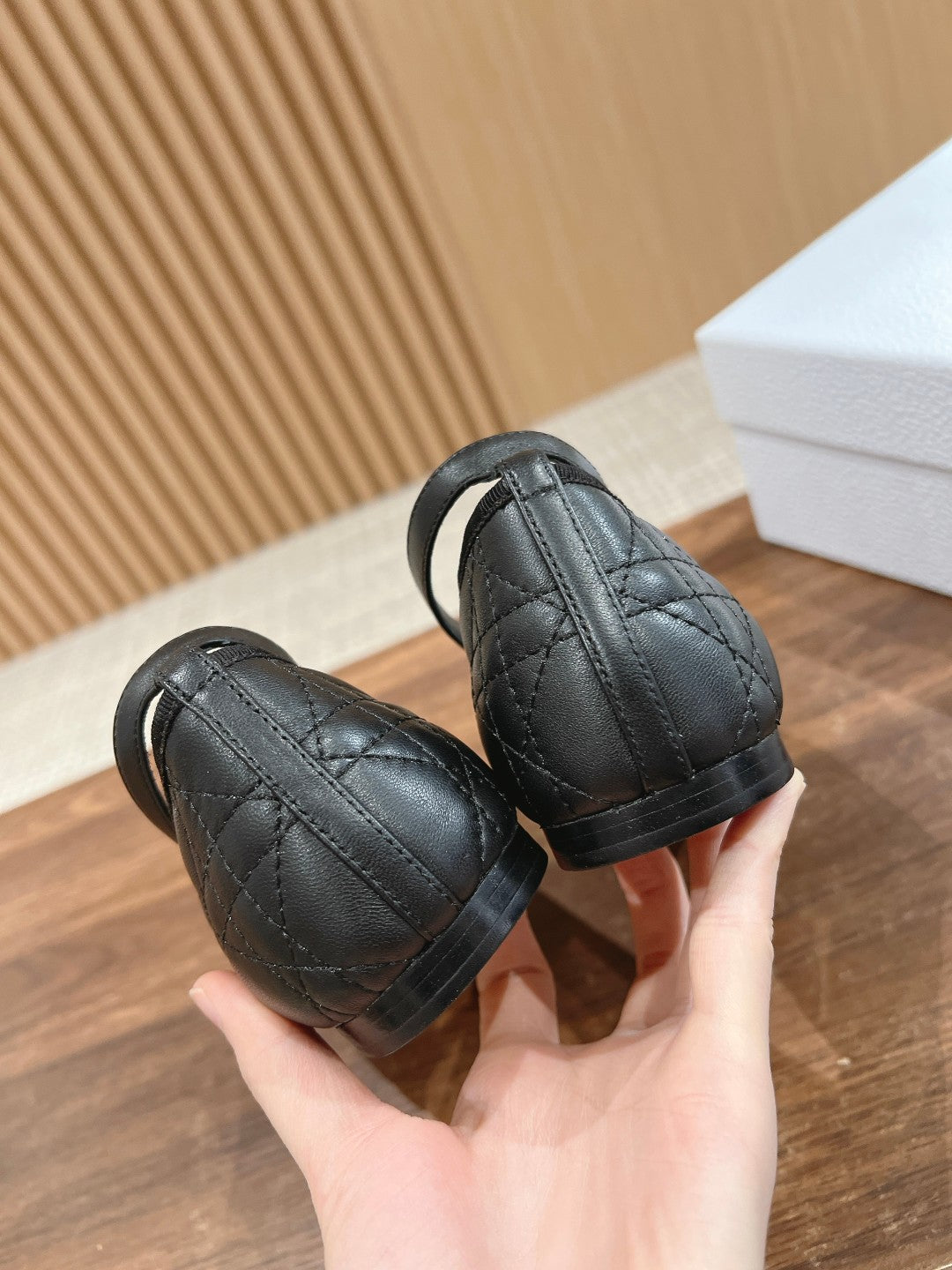 Dior Bow & Pearl Flat, Black