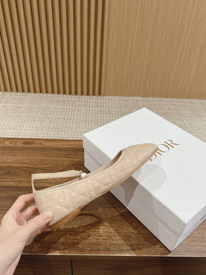 Dior Pearl Flats lambskin, Black