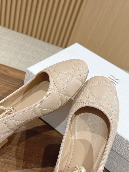 Dior Pearl Flats lambskin, Black