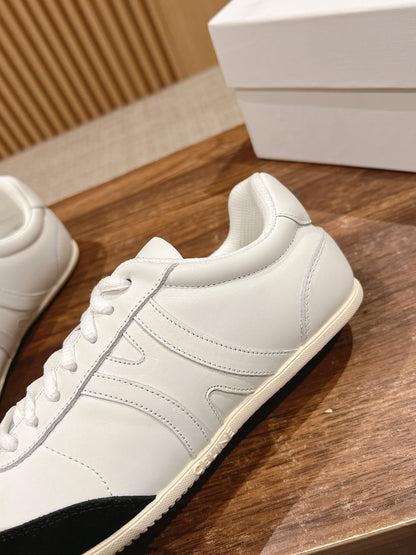 CELINE Triomphe Trainer Sneakers, White & Black