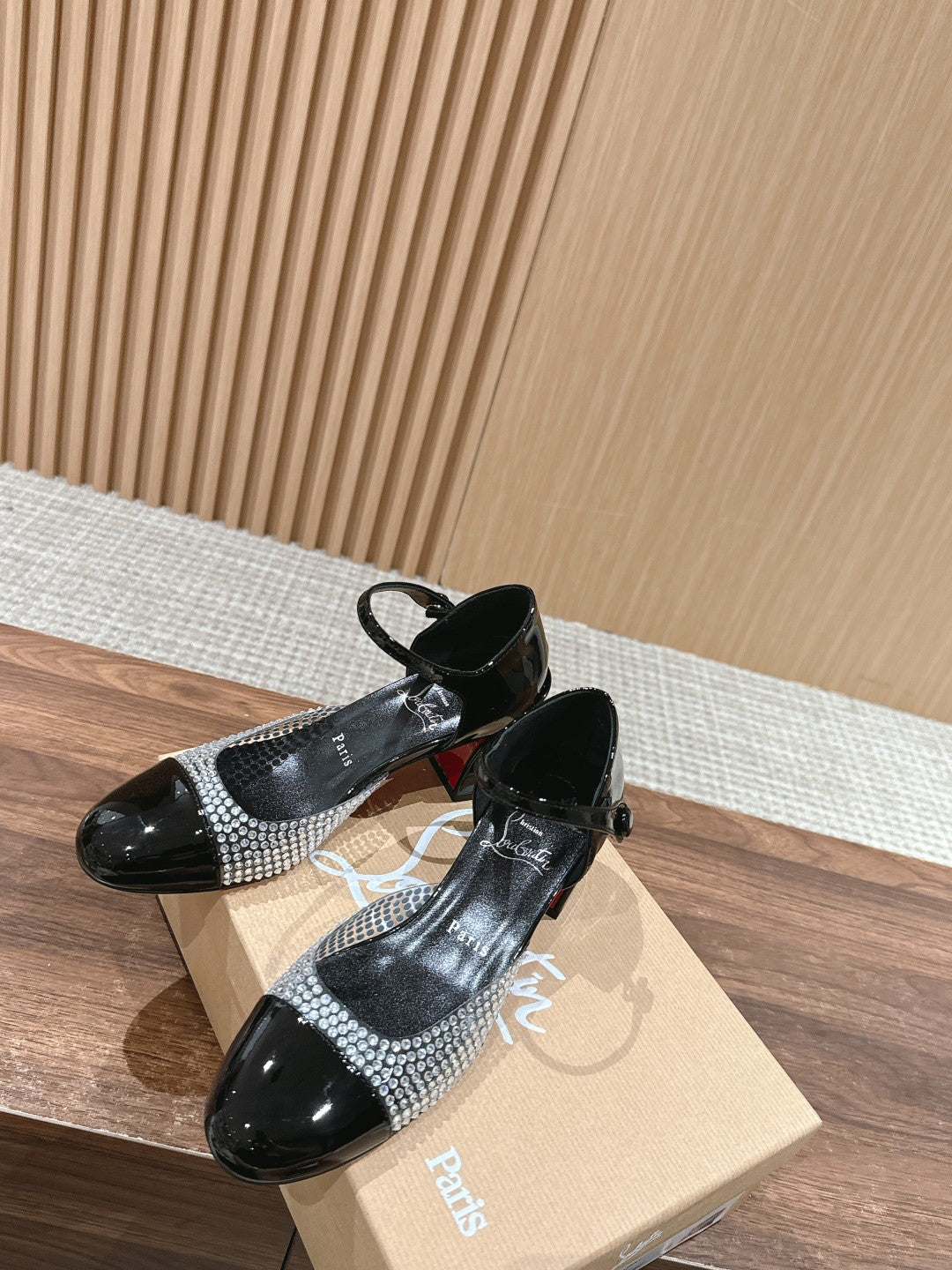 Christian Louboutin Crystal-Embellished Red-Sole Sandals, Black