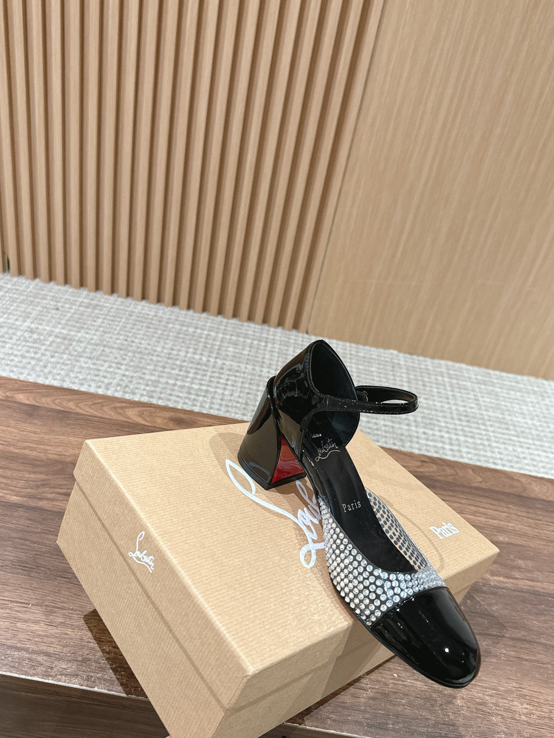 Christian Louboutin Crystal-Embellished Red-Sole Sandals, Black