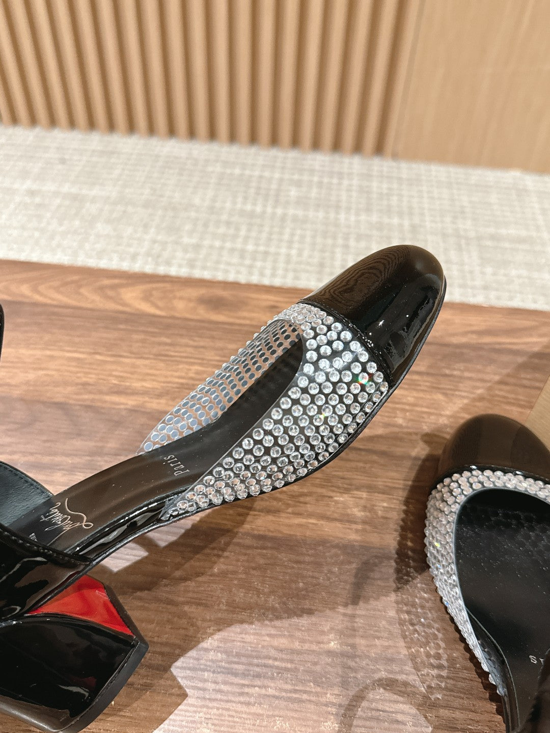 Christian Louboutin Crystal-Embellished Red-Sole Sandals, Black