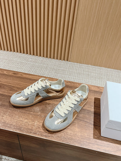 Maison Margiela Replica Sneaker, Gold & Grey