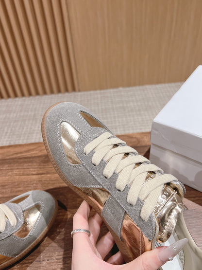 Maison Margiela Replica Sneaker, Gold & Grey