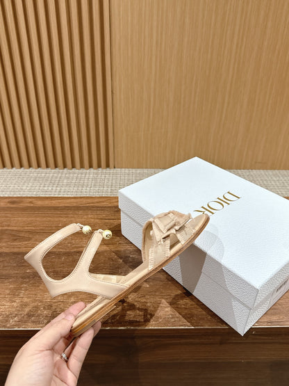 Dior Bow & Pearl Adiorable Pumps, Beige