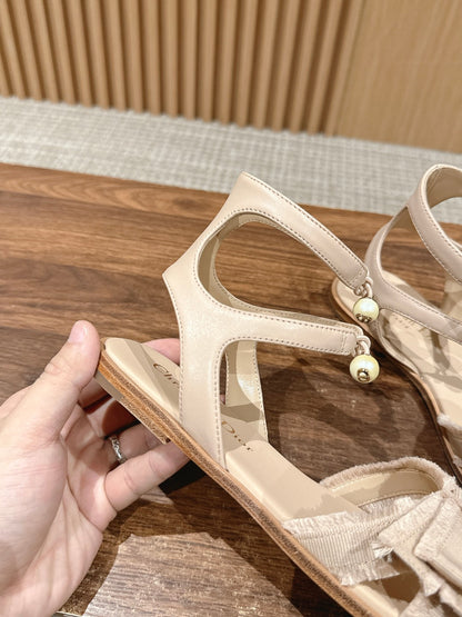 Dior Bow & Pearl Adiorable Pumps, Beige
