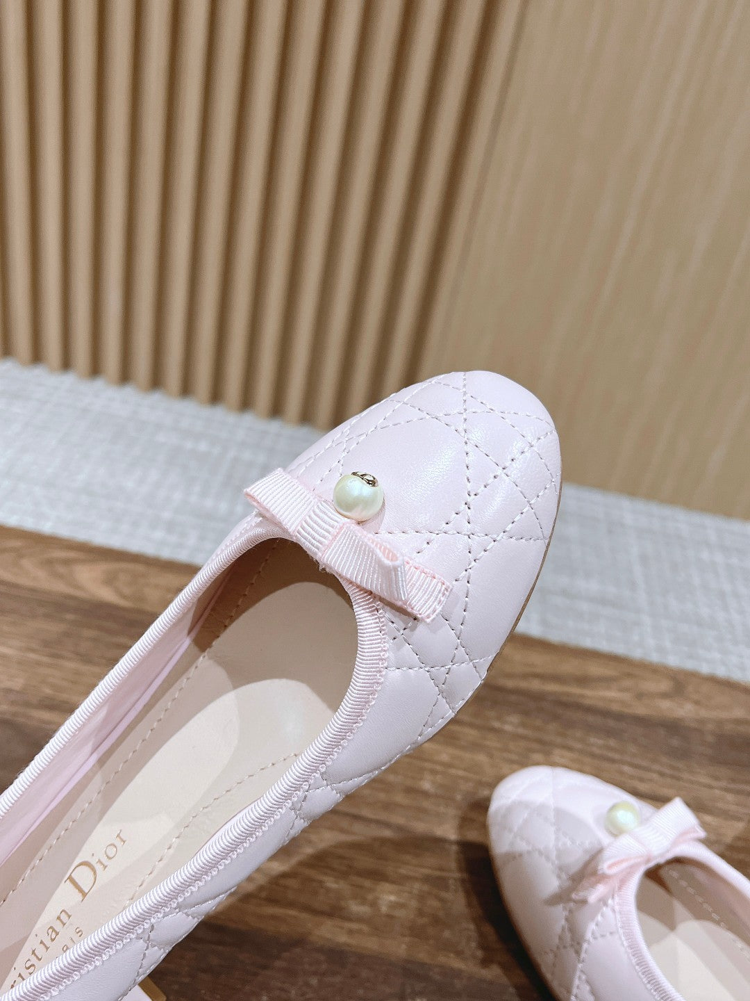 Dior Bow & Pearl Flat, Pink