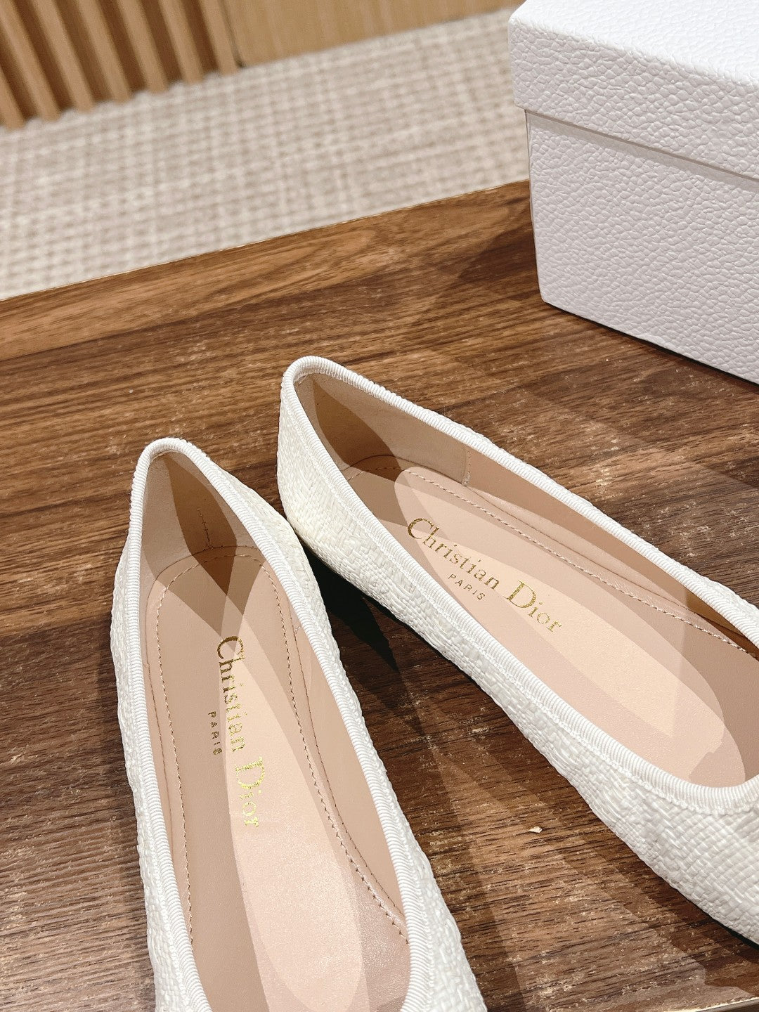 Dior Bow & Pearl Princess Flats, White