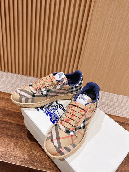 Burberry New Check-Print “Knight” Unisex Casual Sneakers