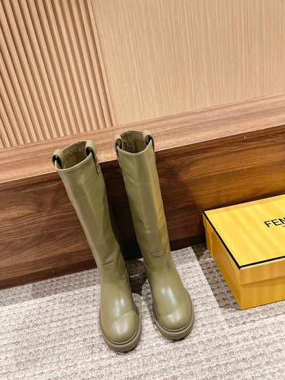 Fendi Fall/Winter Knee-High Boots, Green