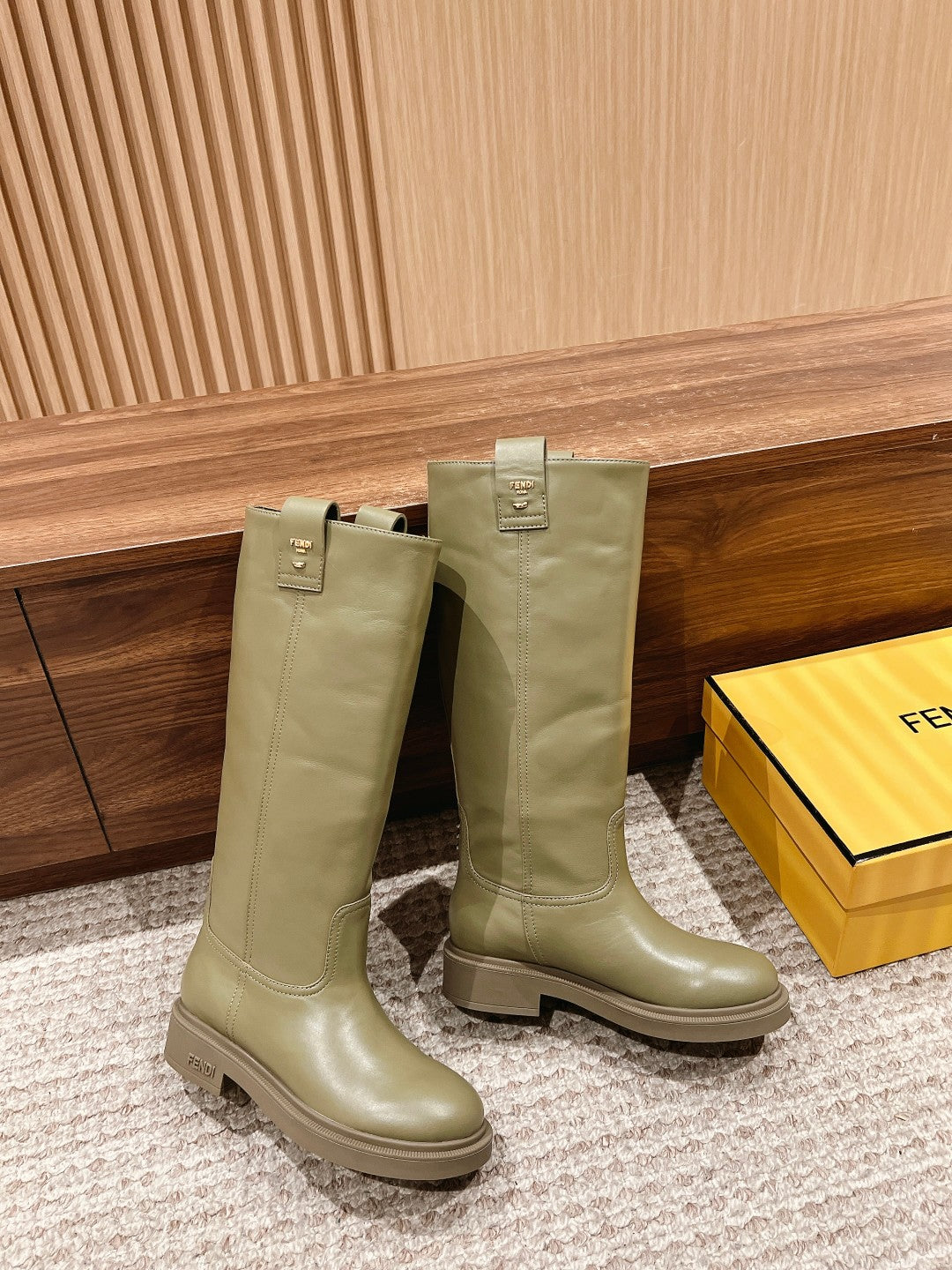 Fendi Fall/Winter Knee-High Boots, Green