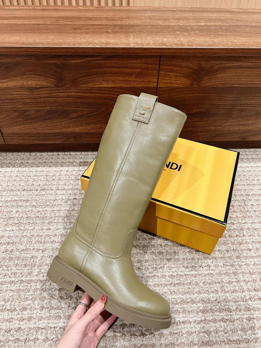 Fendi Fall/Winter Knee-High Boots, Green