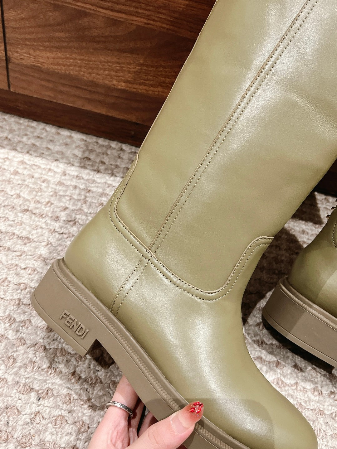 Fendi Fall/Winter Knee-High Boots, Green