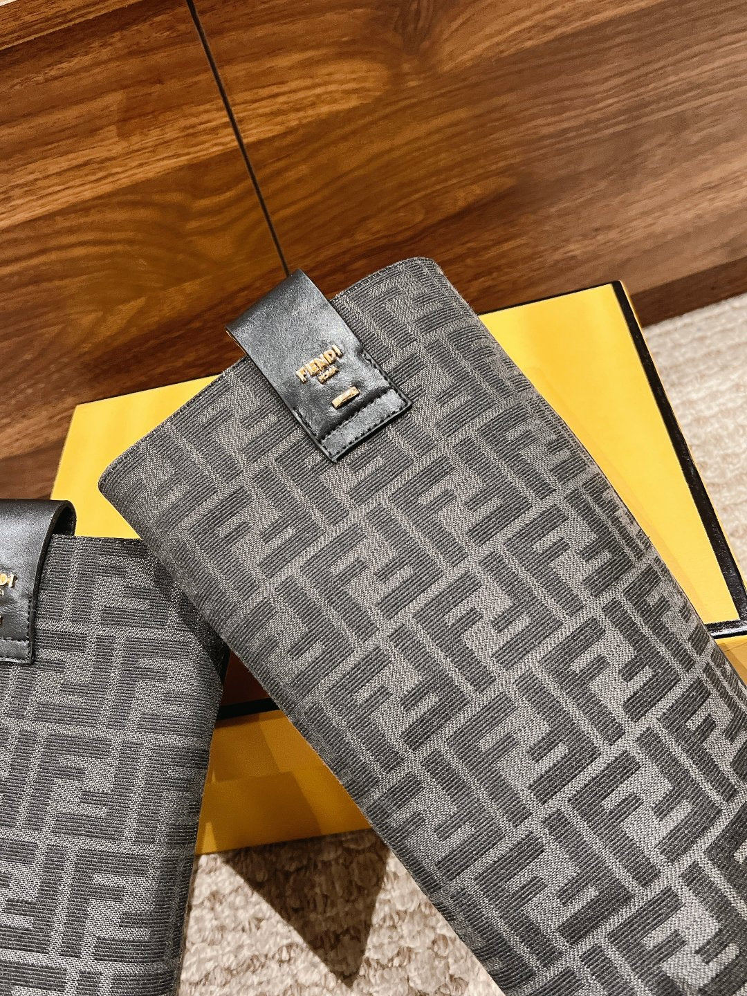 Fendi Fall/Winter Knee-High Boots“FF” Zucca Boots, Grey