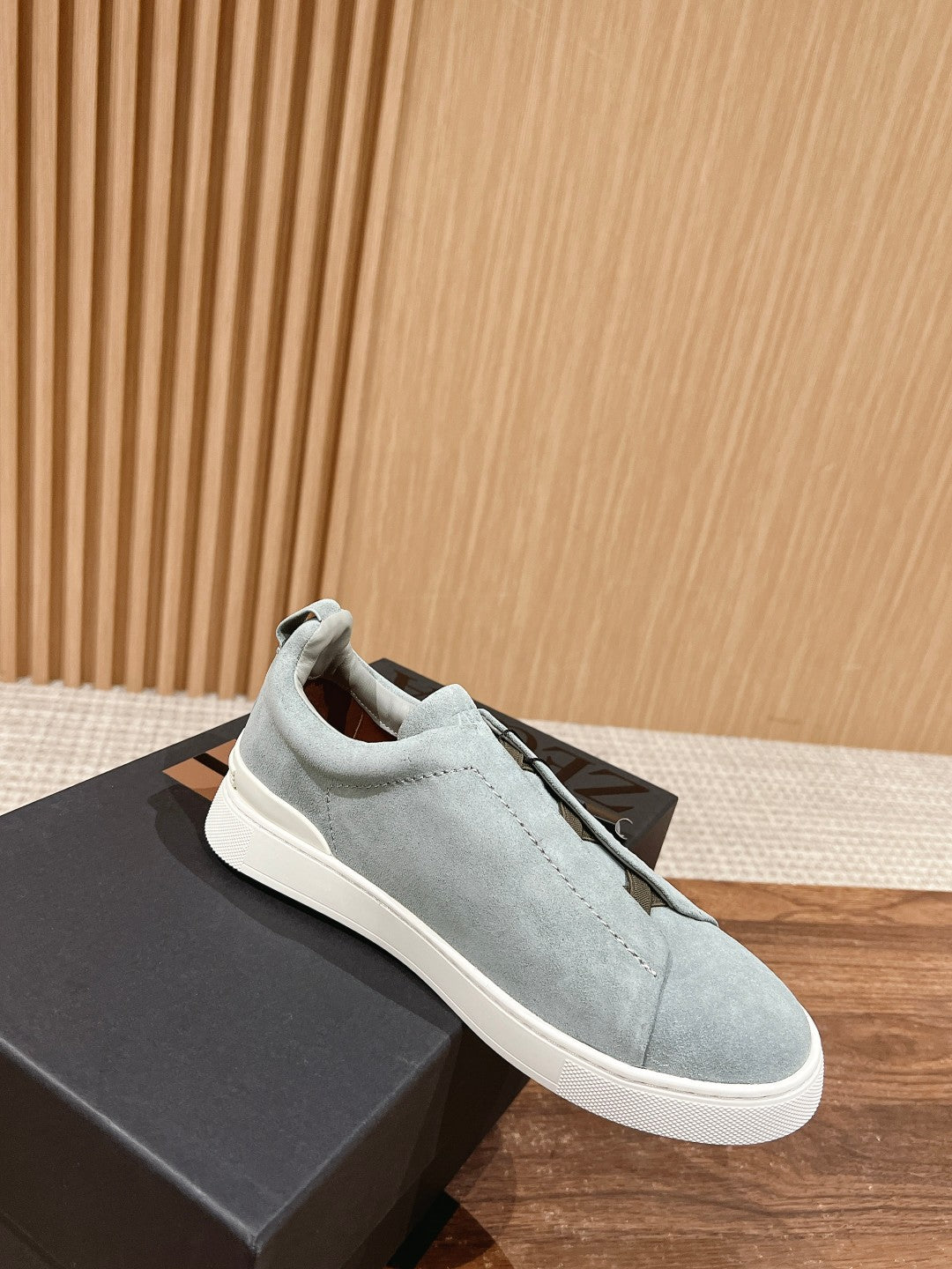Ermenegildo Zegna Couture XXX Limited-Edition Men's Sneakers, Suede Blue
