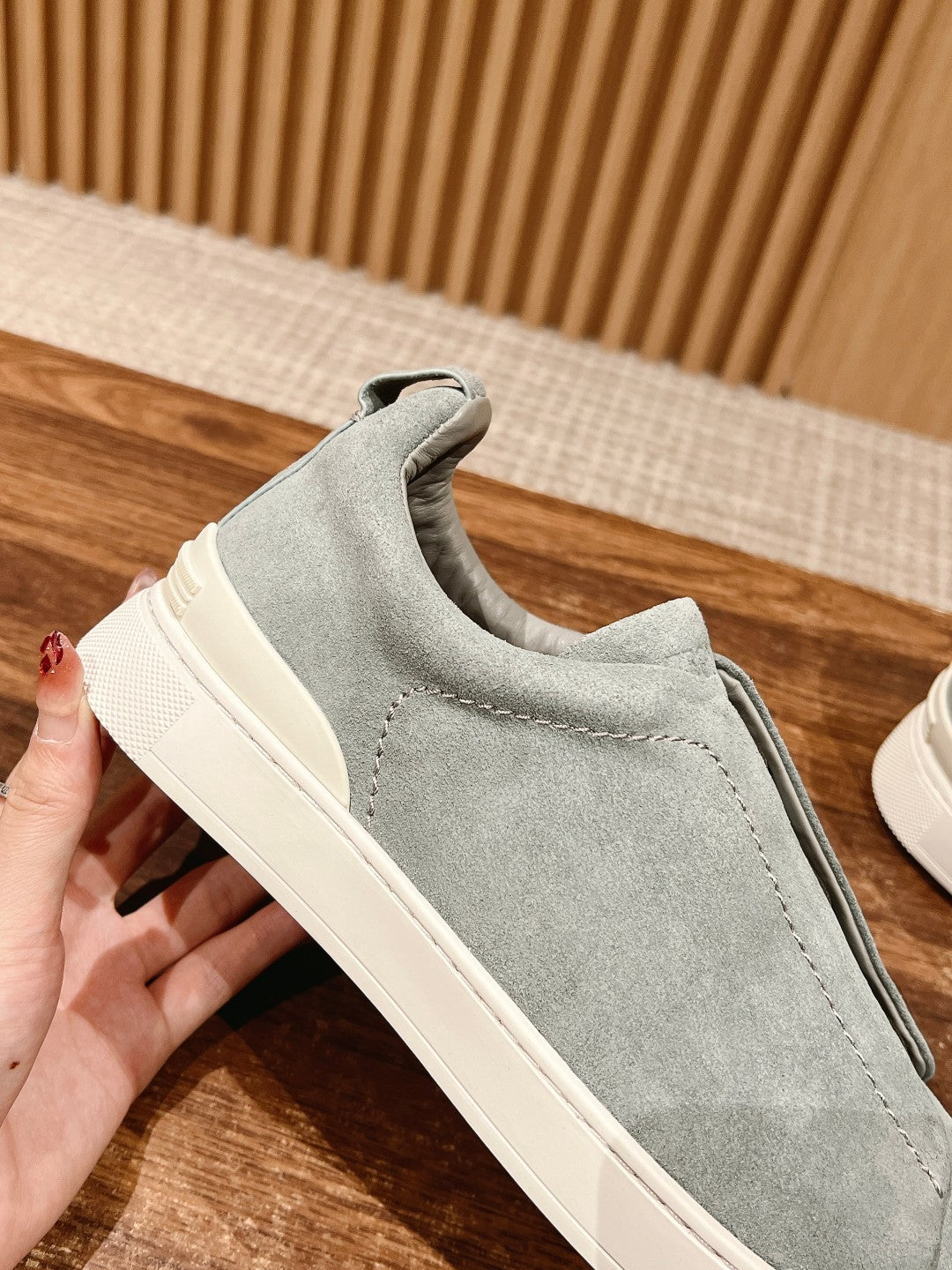 Ermenegildo Zegna Couture XXX Limited-Edition Men's Sneakers, Suede Blue