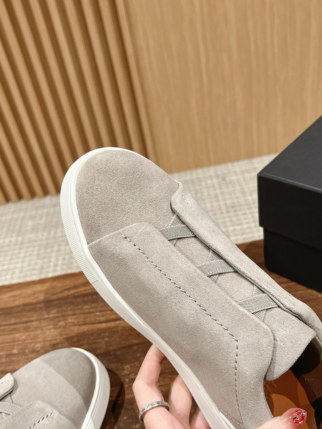 Ermenegildo Zegna Couture XXX Limited-Edition Men's Sneakers, Suede Beige