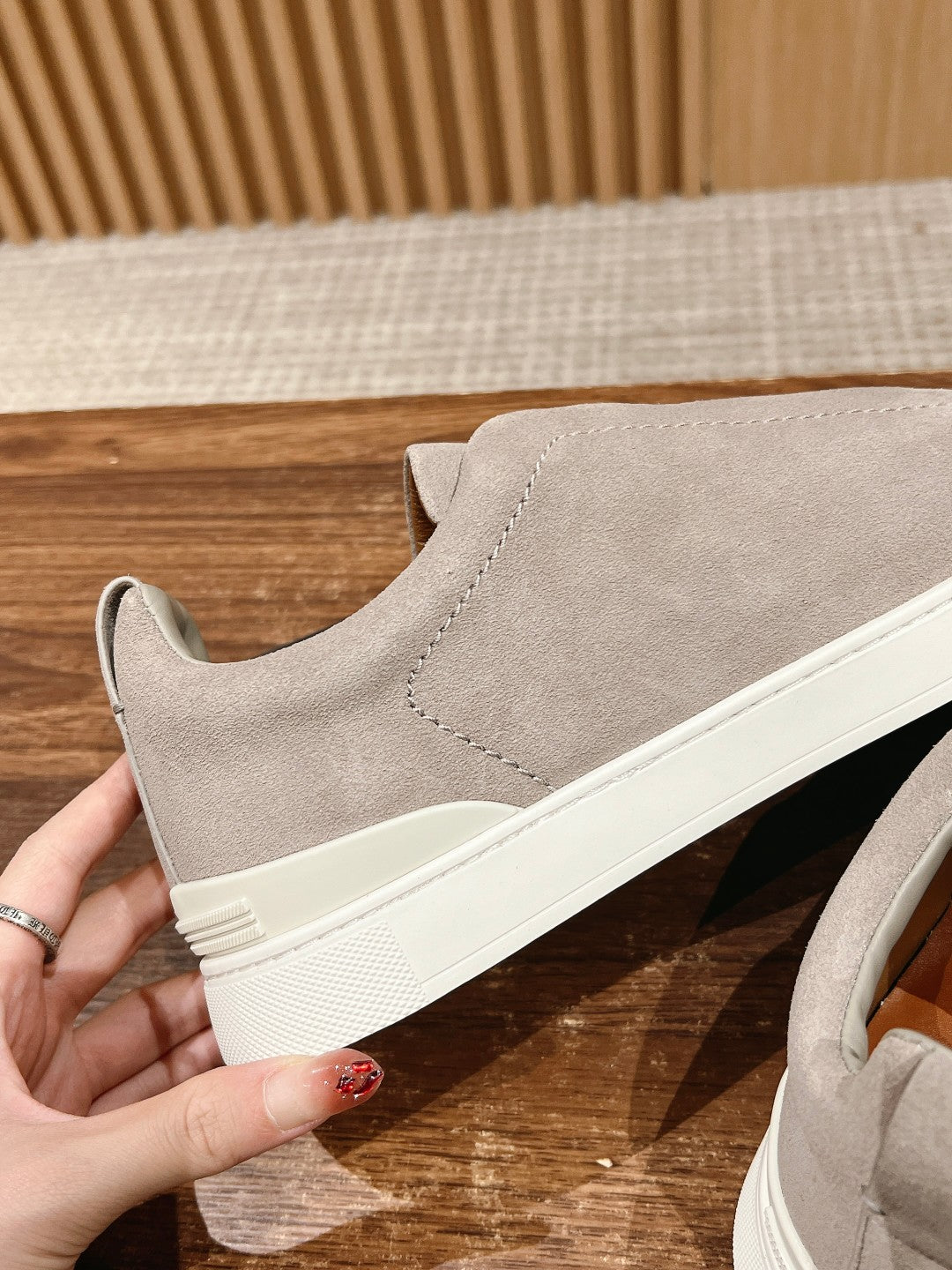 Ermenegildo Zegna Couture XXX Limited-Edition Men's Sneakers, Suede Beige