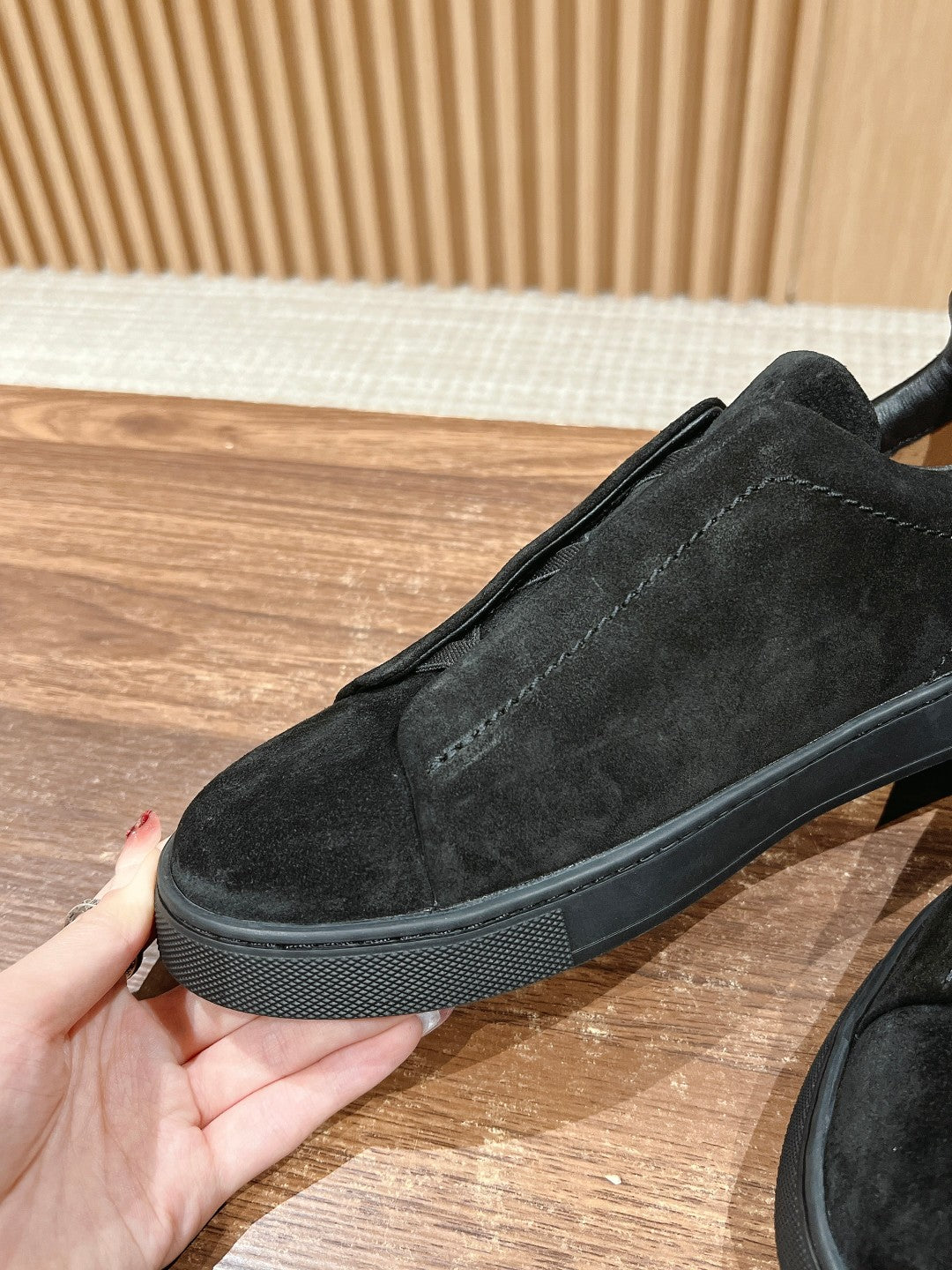 Ermenegildo Zegna Couture XXX Limited-Edition Men's Sneakers, Suede Black