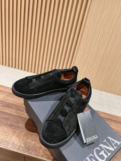 Ermenegildo Zegna Couture XXX Limited-Edition Men's Sneakers, Suede Black