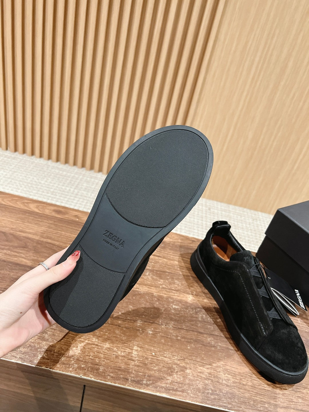 Ermenegildo Zegna Couture XXX Limited-Edition Men's Sneakers, Suede Black