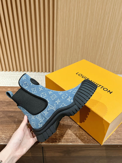 LV Ruby Ankle Boot, Blue Monogram