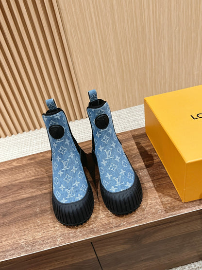 LV Ruby Ankle Boot, Blue Monogram
