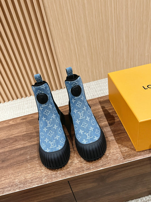 LV Ruby Ankle Boot, Blue Monogram