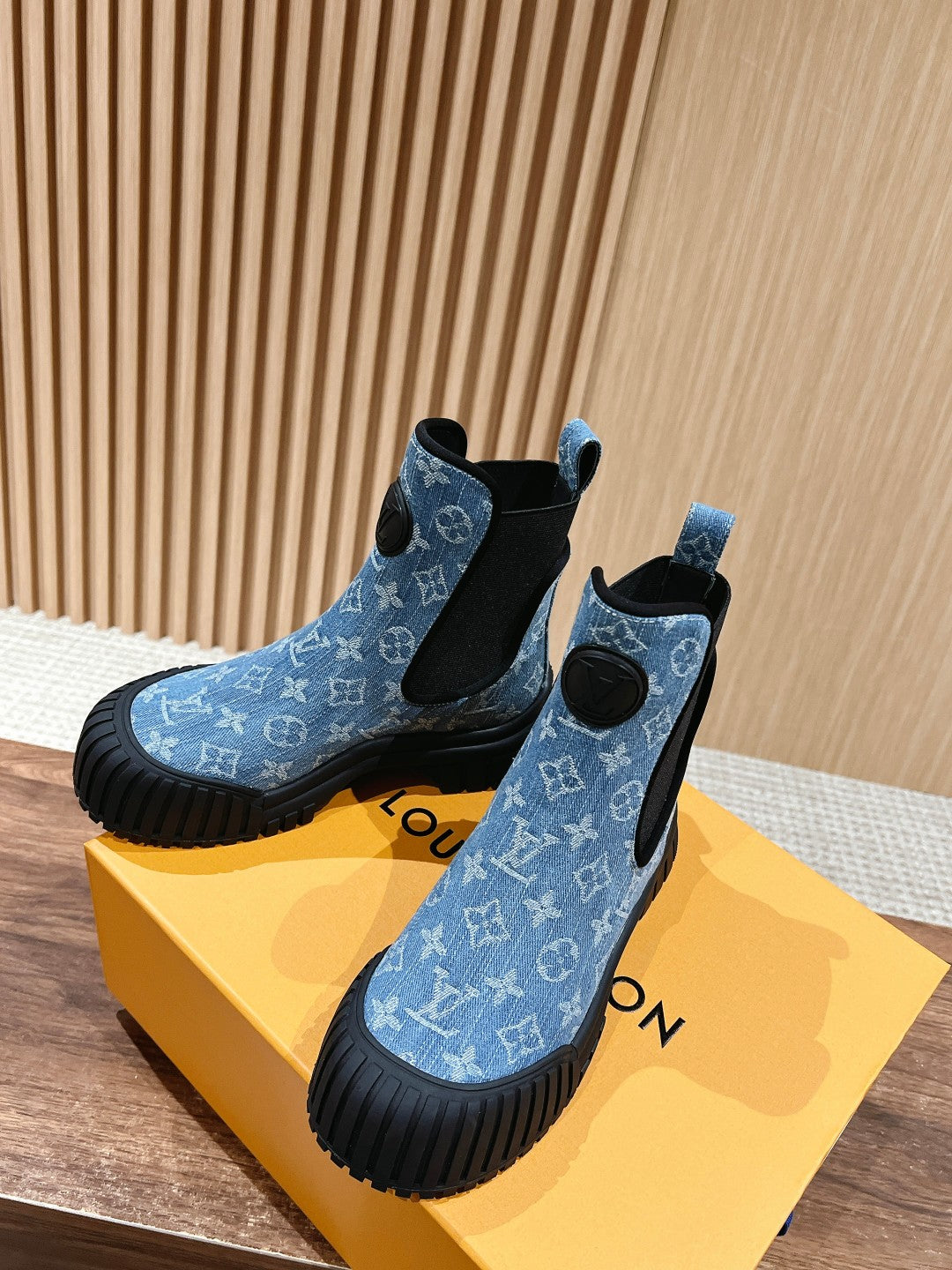 LV Ruby Ankle Boot, Blue Monogram