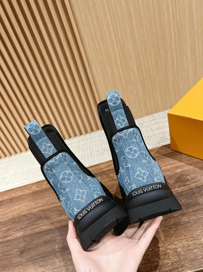 LV Ruby Ankle Boot, Blue Monogram