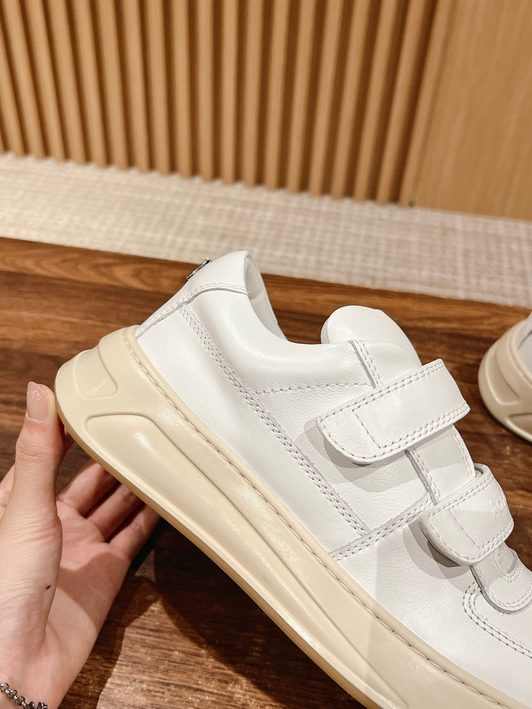 ACNE STUDIOS Boutique Smile-Face Velcro Sneakers, White Logo