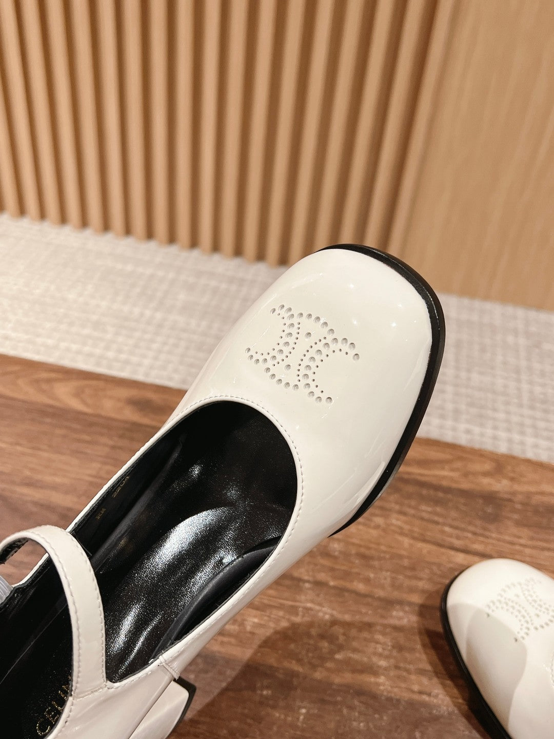 CELINE Block-Heeled Pumps, White