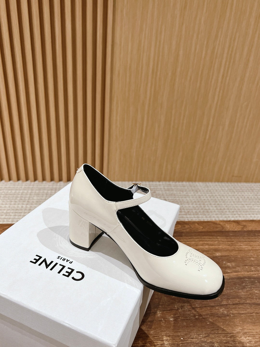 CELINE Block-Heeled Pumps, White