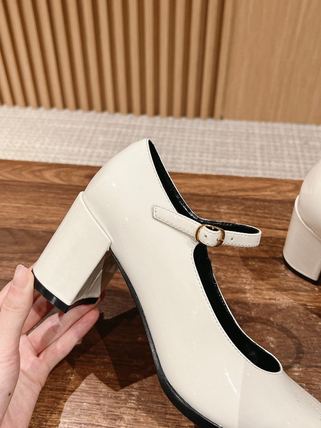 CELINE Block-Heeled Pumps, White