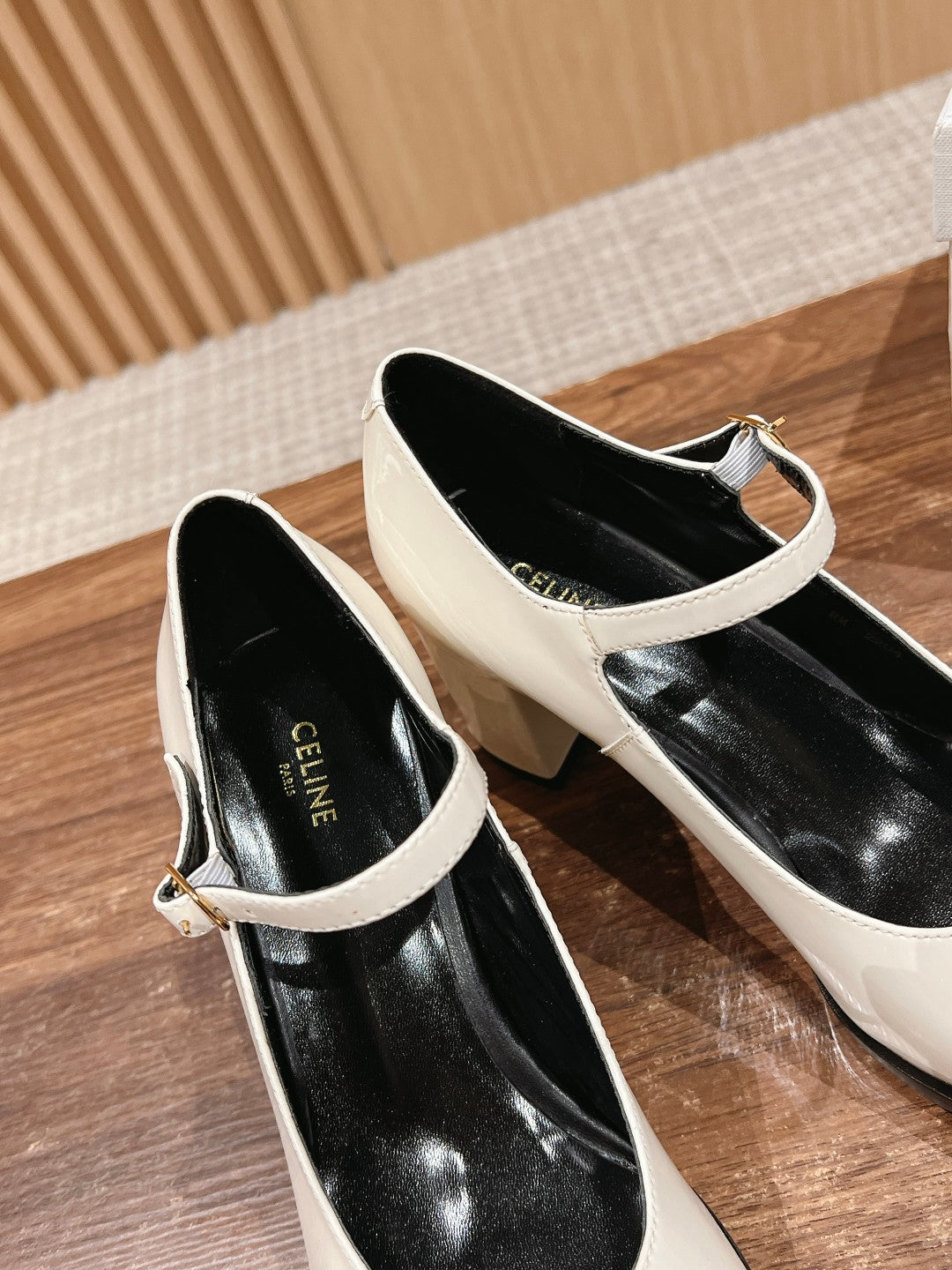 CELINE Block-Heeled Pumps, White