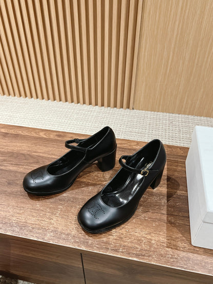 CELINE Block-Heeled Pumps, Black New