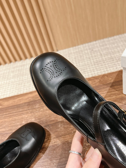 CELINE Block-Heeled Pumps, Black New