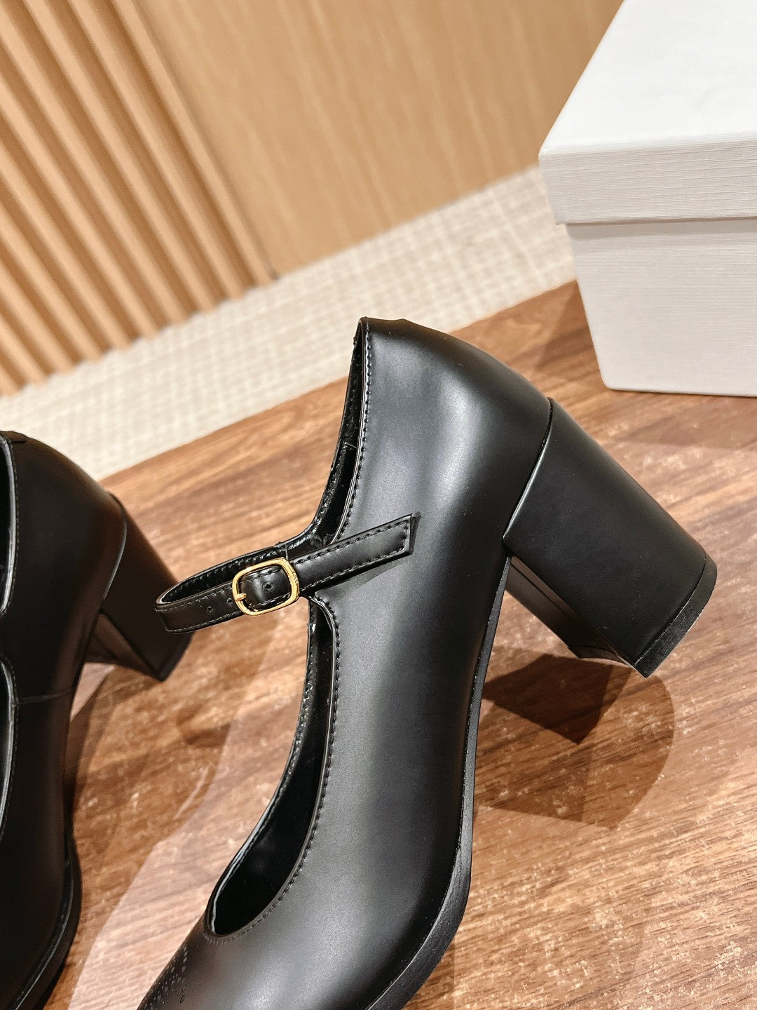 CELINE Block-Heeled Pumps, Black New