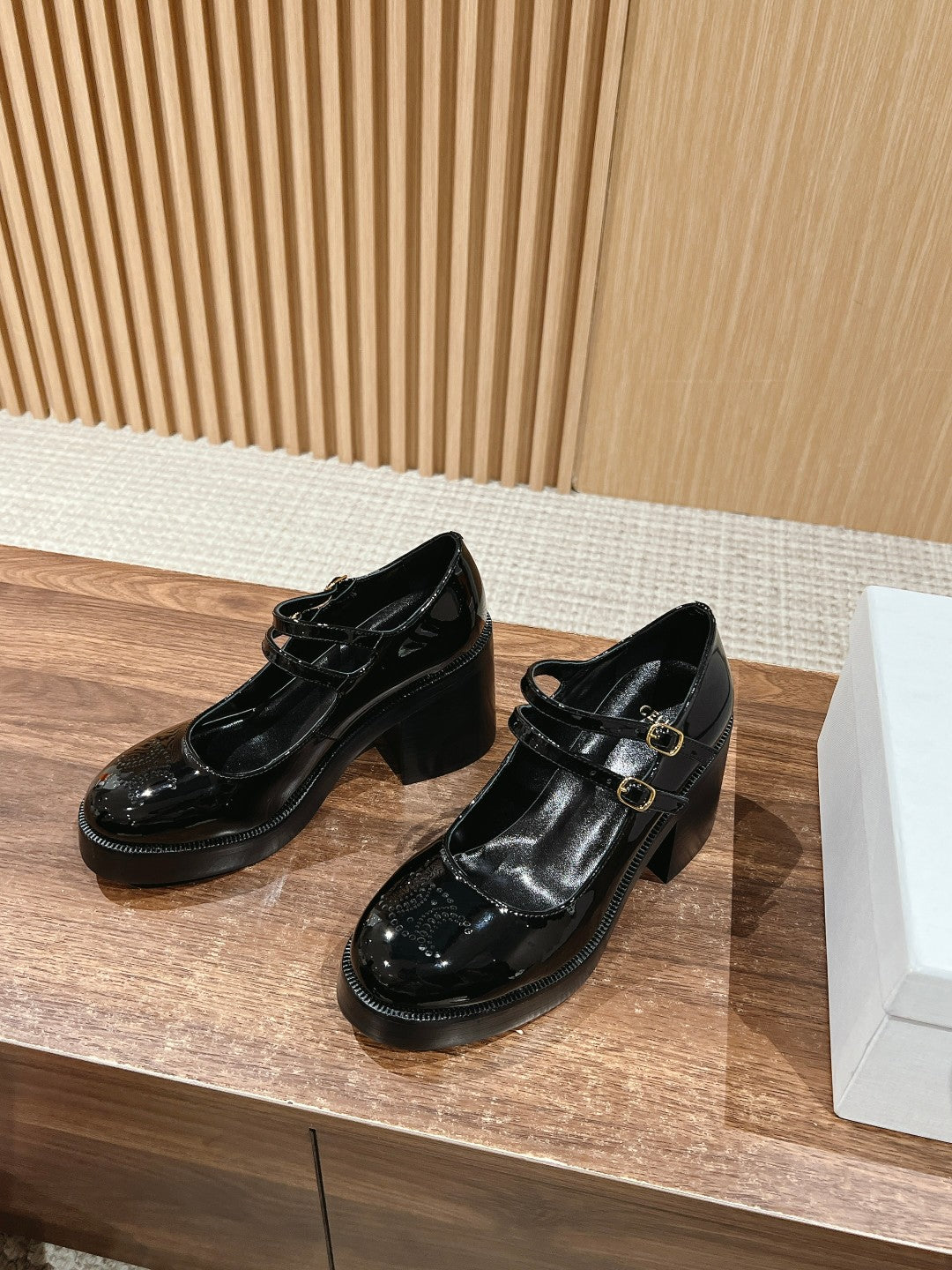 CELINE Block-Heeled Pumps, Black