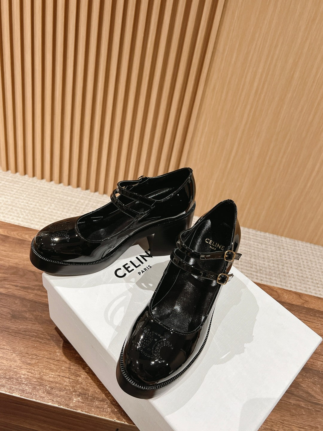 CELINE Block-Heeled Pumps, Black