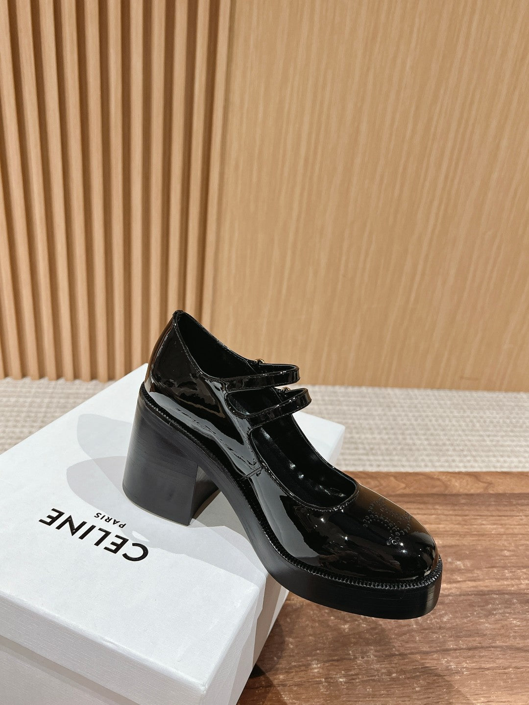 CELINE Block-Heeled Pumps, Black