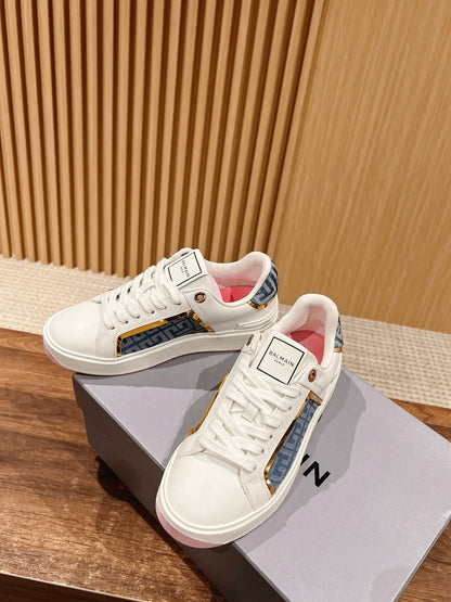 Balmain New Chunky-Sole Sneakers, Pink Sole