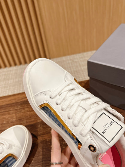 Balmain New Chunky-Sole Sneakers, Pink Sole