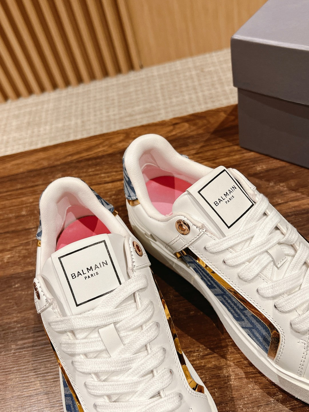 Balmain New Chunky-Sole Sneakers, Pink Sole