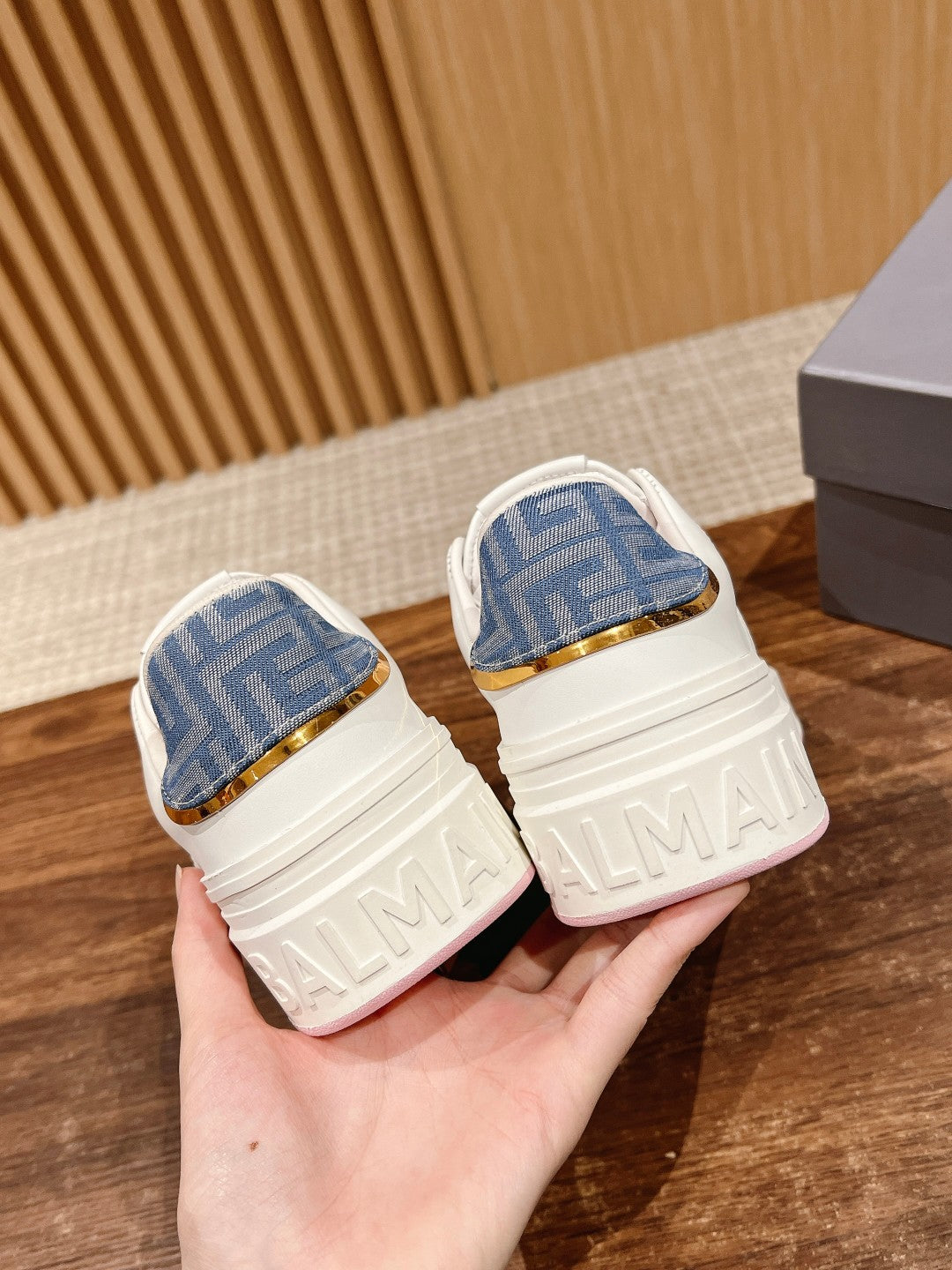 Balmain New Chunky-Sole Sneakers, Pink Sole