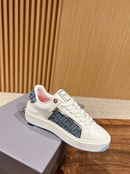 Balmain New Chunky-Sole Sneakers, Blue Sole