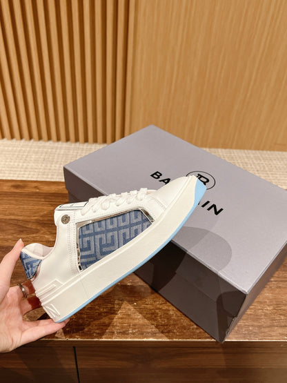 Balmain New Chunky-Sole Sneakers, Blue Sole